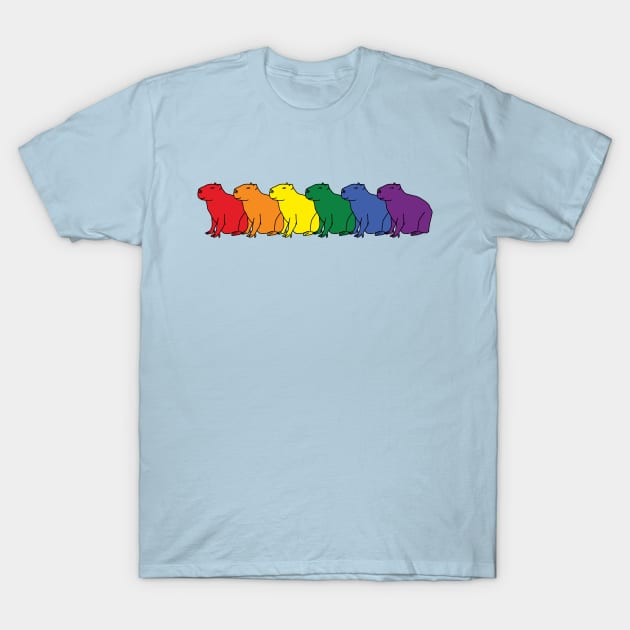 Capybara Pride Rainbow T-Shirt by ellenhenryart